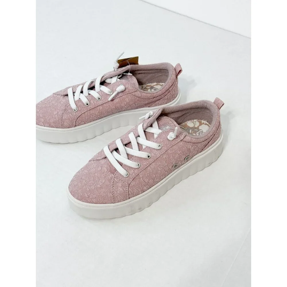Roxy Women's NWOB Sz 7.5 Pink Rg Sheilahh Slip on Platform Shoe Sneaker